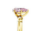Yellow gold Fancy Pink Pear  Solitaire Beaded Band with Four-Prong Setting_52