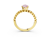 Yellow gold Fancy Pink Pear  Solitaire Bezel Accent Diamond Engagement Ring with Beaded Band and Four-Prong Setting_27