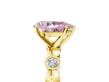 Yellow gold Fancy Pink Pear  Solitaire Bezel-Set Diamond Ring with Beaded Band and Four-Prong Setting_37