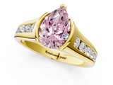 Yellow gold Fancy Pink Pear  Solitaire Bezel-Set Diamond Ring with Channel-Set Band_37