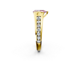Yellow gold Fancy Pink Pear  Solitaire Bezel-Set Diamond Ring with Channel-Set Band_38