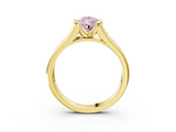 Yellow gold Fancy Pink Pear  Solitaire Bezel-Set Diamond Ring with Channel-Set Band_39