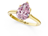 Yellow gold Fancy Pink Pear  Solitaire Cathedral Diamond Ring with Six-Prong Setting_18