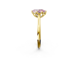 Yellow gold Fancy Pink Pear  Solitaire Cathedral Diamond Ring with Six-Prong Setting_19