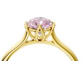 Yellow gold Fancy Pink Pear  Solitaire Cathedral Diamond Ring with Six-Prong Setting_21