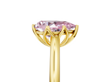 Yellow gold Fancy Pink Pear  Solitaire Cathedral Diamond Ring with Six-Prong Setting_22