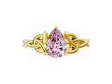 Yellow gold Fancy Pink Pear  Solitaire Celtic Knot Engagement Ring with Four-Prong Setting_38