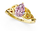 Yellow gold Fancy Pink Pear  Solitaire Celtic Knot Engagement Ring with Four-Prong Setting_45