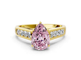 Yellow gold Fancy Pink Pear  Solitaire Channel-Set Diamond Engagement Ring with Four-Prong Setting_32