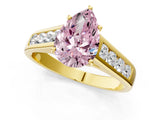 Yellow gold Fancy Pink Pear  Solitaire Channel-Set Diamond Engagement Ring with Four-Prong Setting_33