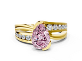Yellow gold Fancy Pink Pear  Solitaire Channel-Set Split Shank Ring with Tension Prong Setting_3