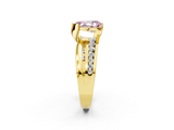 Yellow gold Fancy Pink Pear  Solitaire Channel-Set Split Shank Ring with Tension Prong Setting_5