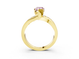 Yellow gold Fancy Pink Pear  Solitaire Channel-Set Split Shank Ring with Tension Prong Setting_6