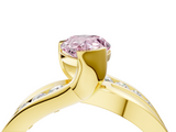 Yellow gold Fancy Pink Pear  Solitaire Channel-Set Split Shank Ring with Tension Prong Setting_7
