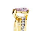 Yellow gold Fancy Pink Pear  Solitaire Channel-Set Split Shank Ring with Tension Prong Setting_8