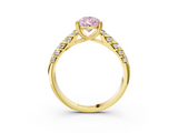 Yellow gold Fancy Pink Pear  Solitaire Chevron Pave Diamond Engagement Ring with Six-Prong Setting_6