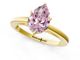 Yellow gold Fancy Pink Pear  Solitaire Diamond Engagement Ring with Four-Prong Setting on a Classic Band_4