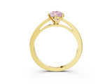 Yellow gold Fancy Pink Pear  Solitaire Diamond Engagement Ring with Four-Prong Setting on a Classic Band_6