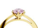 Yellow gold Fancy Pink Pear  Solitaire Diamond Engagement Ring with Four-Prong Setting on a Classic Band_7