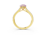 Yellow gold Fancy Pink Pear  Solitaire Diamond Engagement Ring with Pave Band and Six-Prong Setting_23