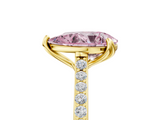 Yellow gold Fancy Pink Pear  Solitaire Diamond Engagement Ring with Pave Band and Six-Prong Setting_25