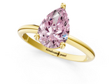 Yellow gold Fancy Pink Pear  Solitaire Diamond Ring with 4-Prong Setting on a Classic Band_4
