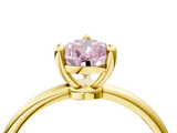 Yellow gold Fancy Pink Pear  Solitaire Diamond Ring with 4-Prong Setting on a Classic Band_7