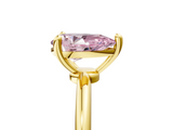 Yellow gold Fancy Pink Pear  Solitaire Diamond Ring with 4-Prong Setting on a Classic Band_8