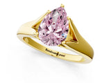 Yellow gold Fancy Pink Pear  Solitaire Diamond Ring with Cathedral Band and Four-Prong Setting_67