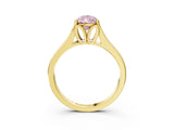 Yellow gold Fancy Pink Pear  Solitaire Diamond Ring with Cathedral Band and Four-Prong Setting_69