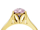 Yellow gold Fancy Pink Pear  Solitaire Diamond Ring with Cathedral Band and Four-Prong Setting_70
