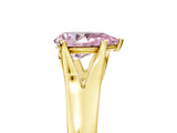 Yellow gold Fancy Pink Pear  Solitaire Diamond Ring with Cathedral Band and Four-Prong Setting_71