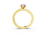 Yellow gold Fancy Pink Pear  Solitaire Diamond Ring with Channel-Set Baguette Band and Four-Prong Setting_88