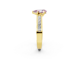 Yellow gold Fancy Pink Pear  Solitaire Diamond Ring with Channel-Set Band and Four-Prong Setting_5