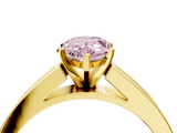 Yellow gold Fancy Pink Pear  Solitaire Diamond Ring with Channel-Set Band and Four-Prong Setting_7