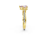 Yellow gold Fancy Pink Pear  Solitaire Diamond Ring with Channel Set Band and Six-Prong Setting_49