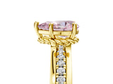 Yellow gold Fancy Pink Pear  Solitaire Diamond Ring with Channel Set Band and Six-Prong Setting_52