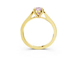 Yellow gold Fancy Pink Pear  Solitaire Diamond Ring with Four-Prong Setting and Tapered Band 4