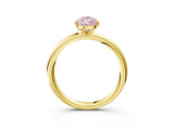 Yellow gold Fancy Pink Pear  Solitaire Diamond Ring with Four-Prong Setting on a Plain Band_23