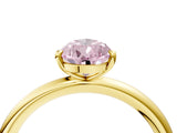 Yellow gold Fancy Pink Pear  Solitaire Diamond Ring with Four-Prong Setting on a Plain Band_24