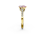 Yellow gold Fancy Pink Pear  Solitaire Diamond Ring with Pavé Band and Four-Prong Setting_69