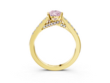 Yellow gold Fancy Pink Pear  Solitaire Diamond Ring with Pavé Band and Four-Prong Setting_70