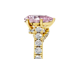 Yellow gold Fancy Pink Pear  Solitaire Diamond Ring with Pavé Band and Four-Prong Setting_72