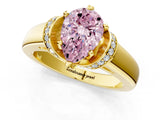 Yellow gold Fancy Pink Pear  Solitaire Diamond Ring with Pave Band and Six-Prong Setting_33