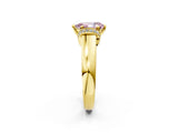 Yellow gold Fancy Pink Pear  Solitaire Diamond Ring with Pave Band and Six-Prong Setting_34