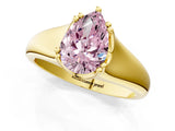 Yellow gold Fancy Pink Pear  Solitaire Diamond Ring with Six-Prong Cathedral Setting_33