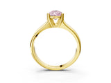 Yellow gold Fancy Pink Pear  Solitaire Diamond Ring with Six-Prong Cathedral Setting_35