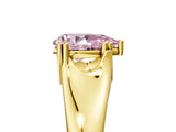 Yellow gold Fancy Pink Pear  Solitaire Diamond Ring with Six-Prong Cathedral Setting_37