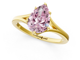 Yellow gold Fancy Pink Pear  Solitaire Diamond Ring with Six-Prong Setting and Tapered Band_18