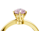 Yellow gold Fancy Pink Pear  Solitaire Diamond Ring with Six-Prong Setting on a Classic Band_7
